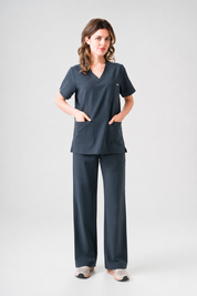 Victoria Scrub Top - Pewter