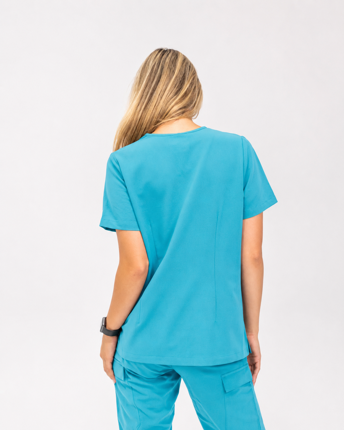 Olivia Scrub Top - Cyan Blue