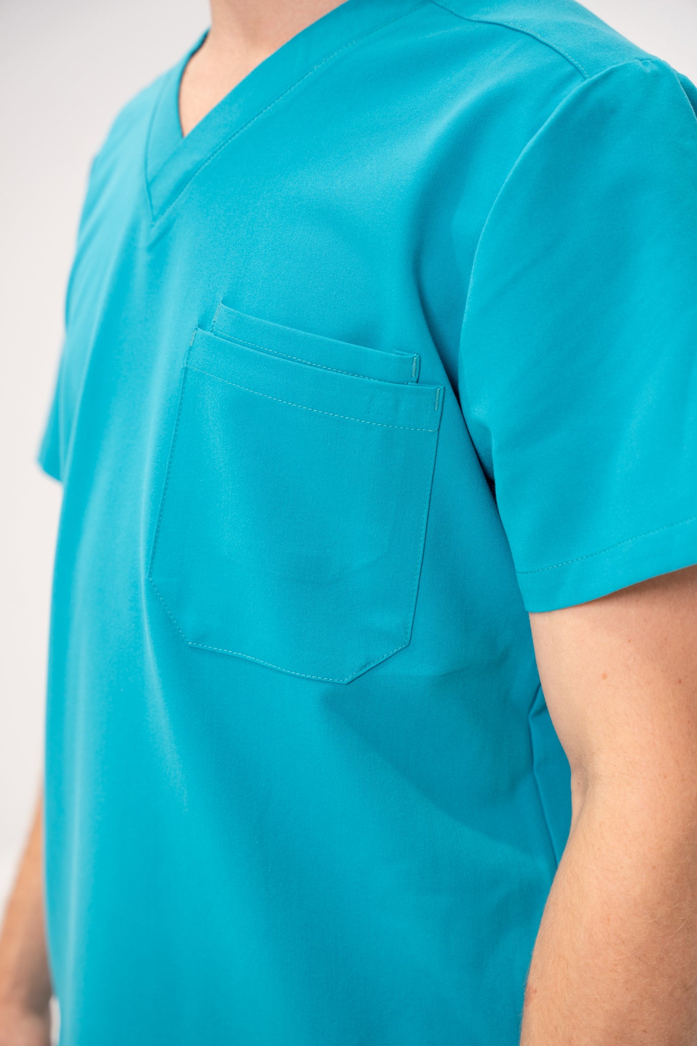 Liam Scrub Top - Cyan Blue