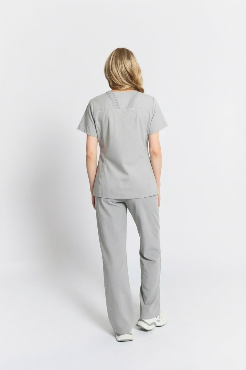 Elizabeth Scrub Top Light Gray