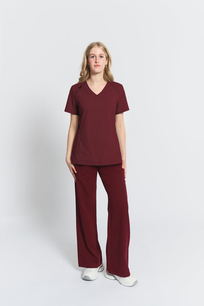 Elizabeth Scrub Top Burgundy