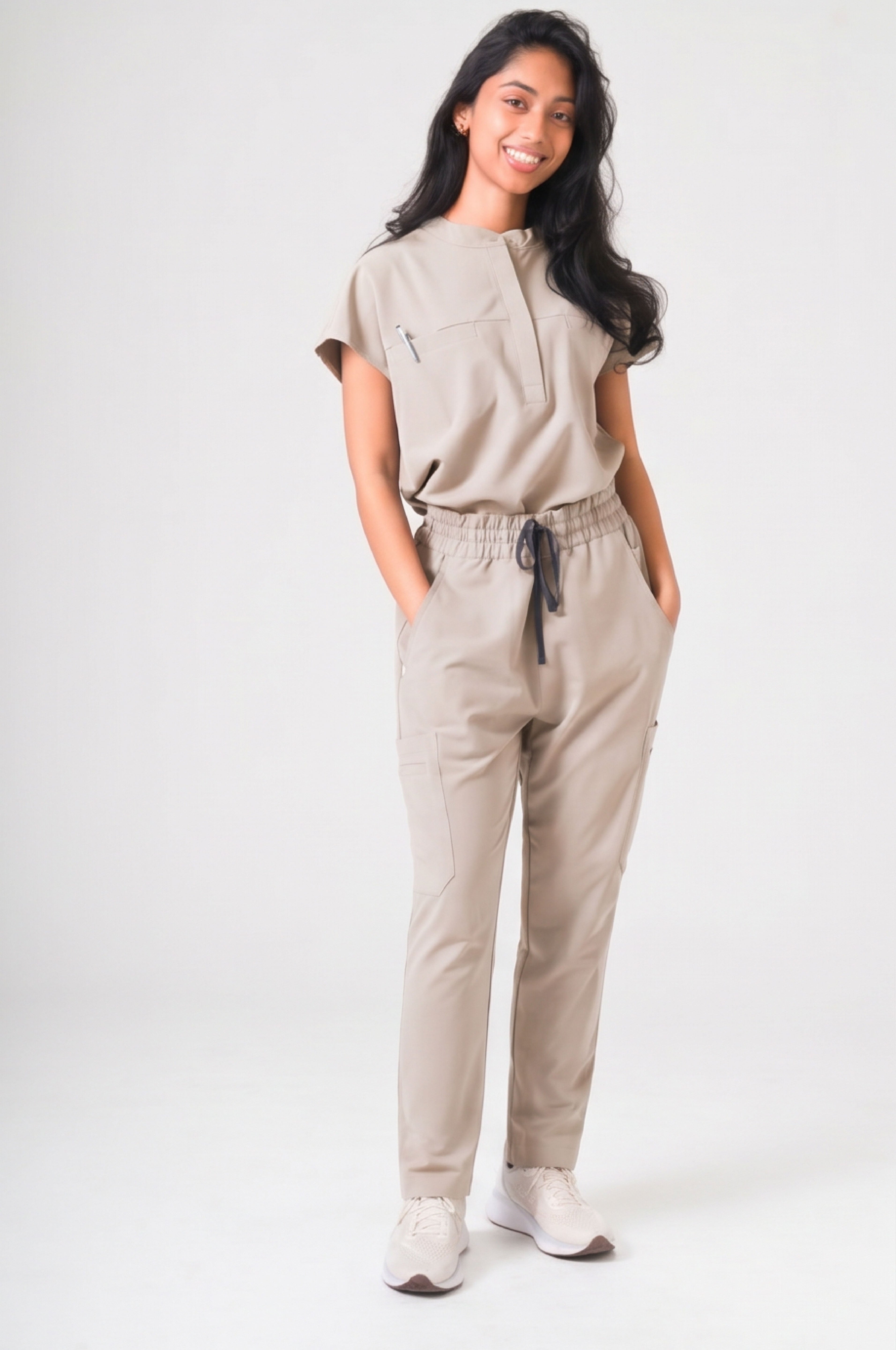 Lulu Straight Leg Scrub Pants - Sandstone