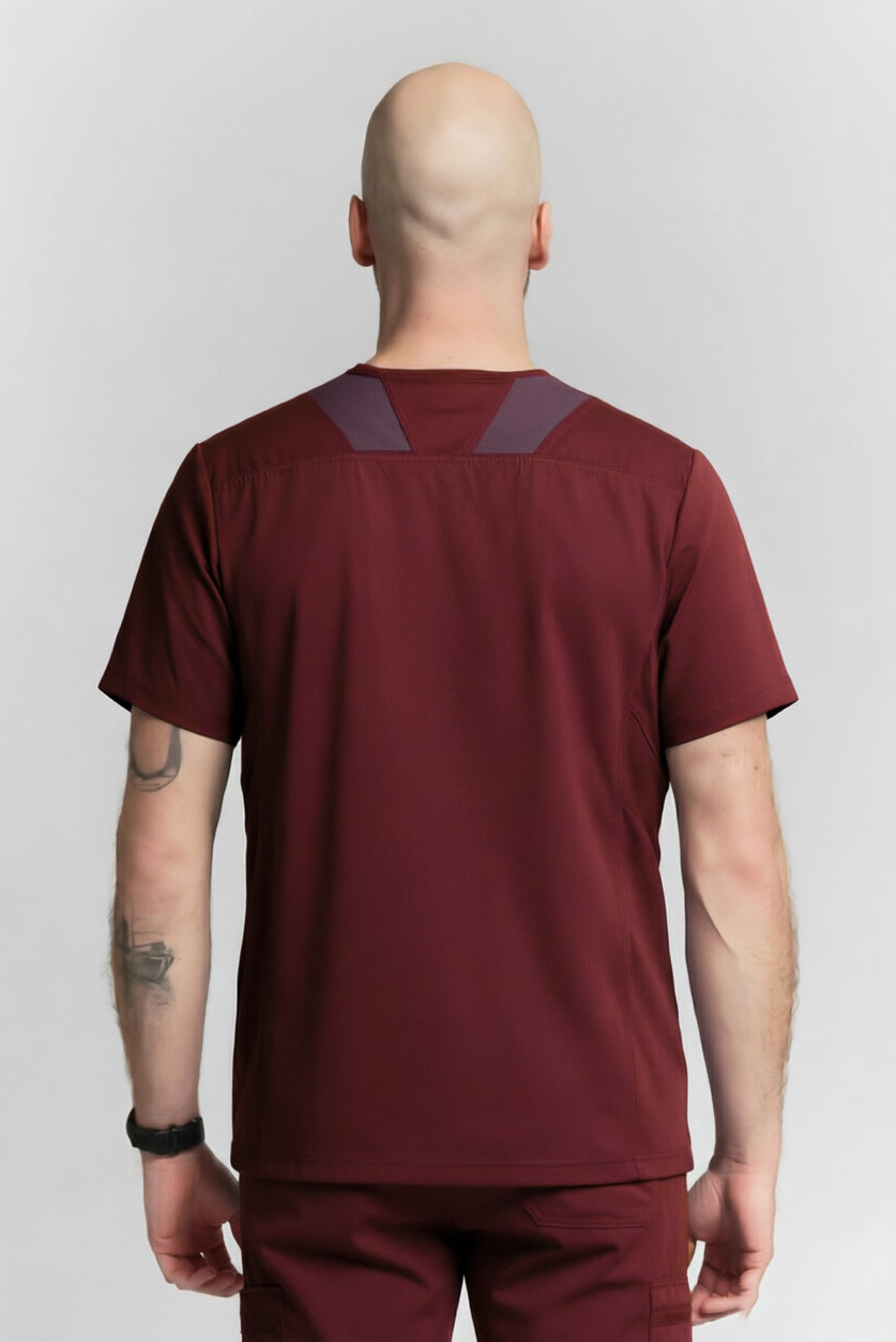 Galen Scrub Top Burgundy