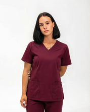 Helen Scrub Top Burgundy