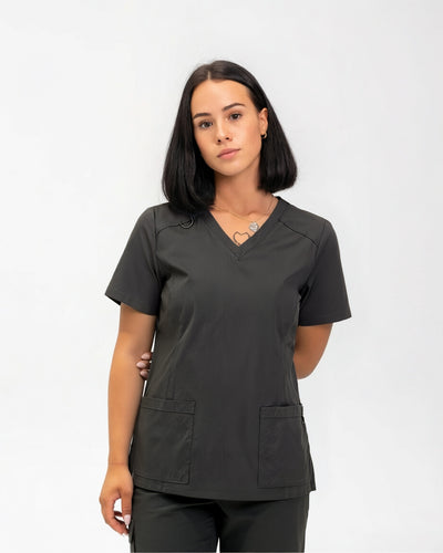 Helen Scrub Top Pewter