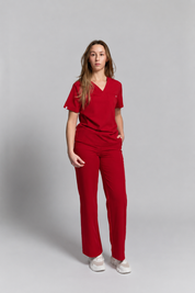 Olivia Scrub Top - Ruby Red