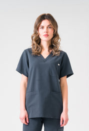 Victoria Scrub Top - Pewter
