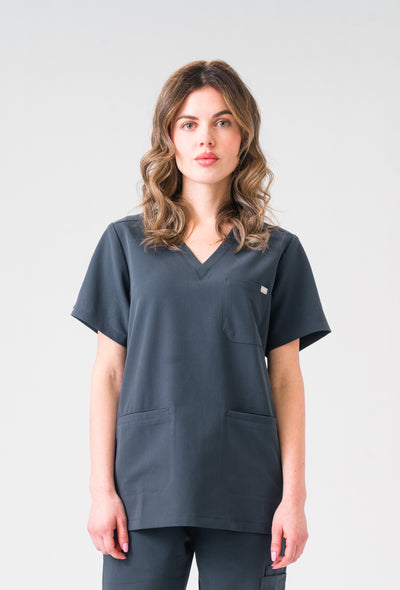Victoria Scrub Top - Pewter