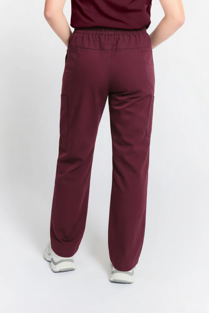 Mona Straight Leg Scrub Burgundy