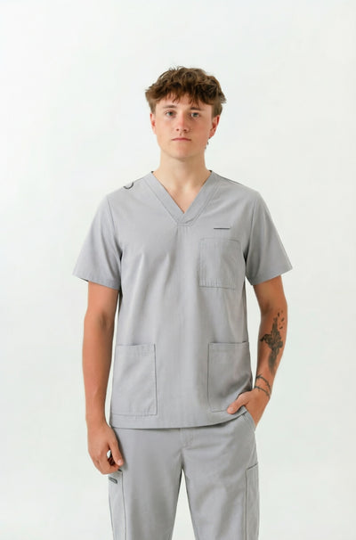 William Scrub Top- Light Grey