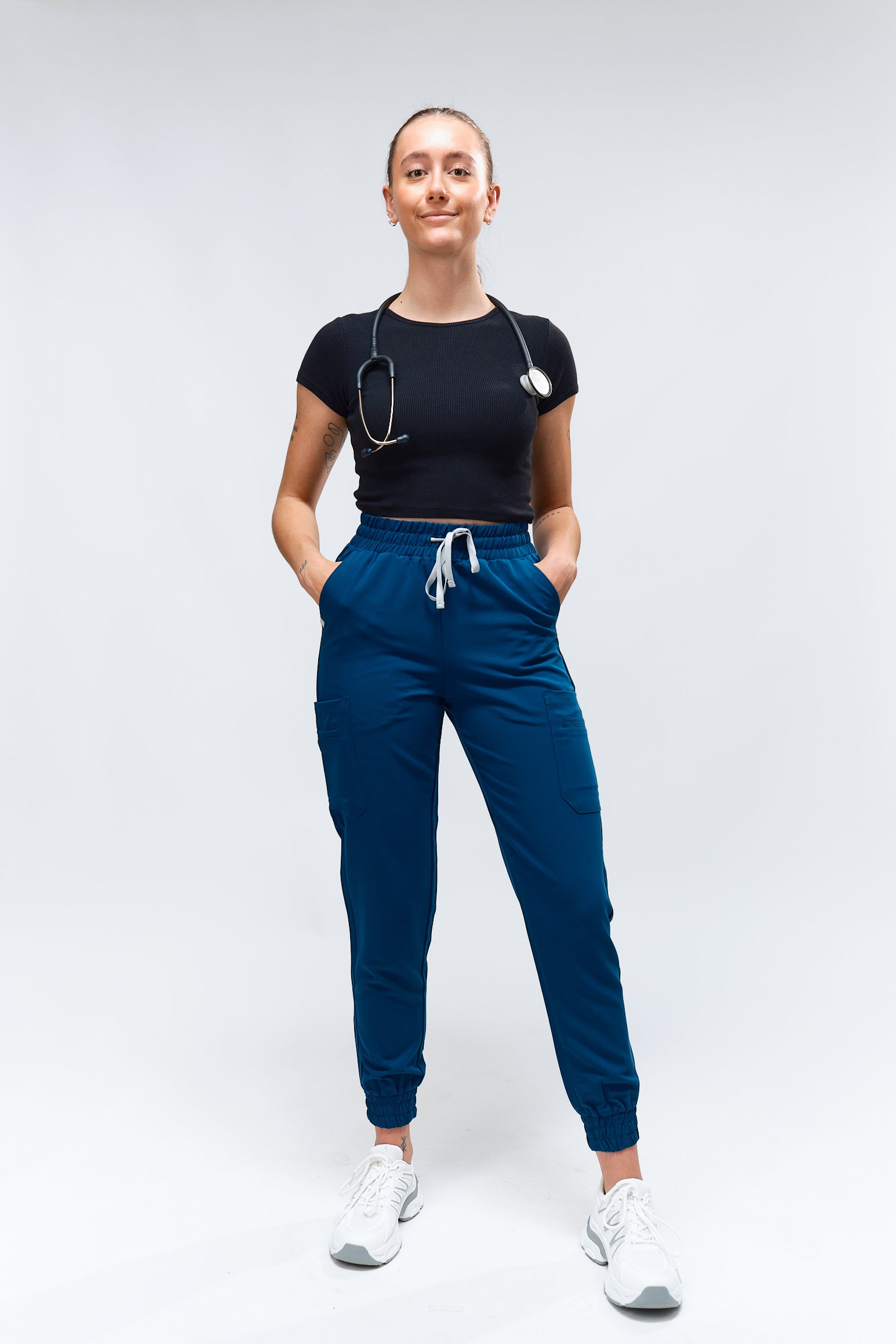 Pantalon de gommage Anastasia Jogger - Bleu Abysse