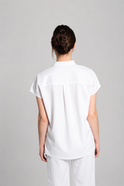 Ophelia Cap Sleeve Scrub Top - White