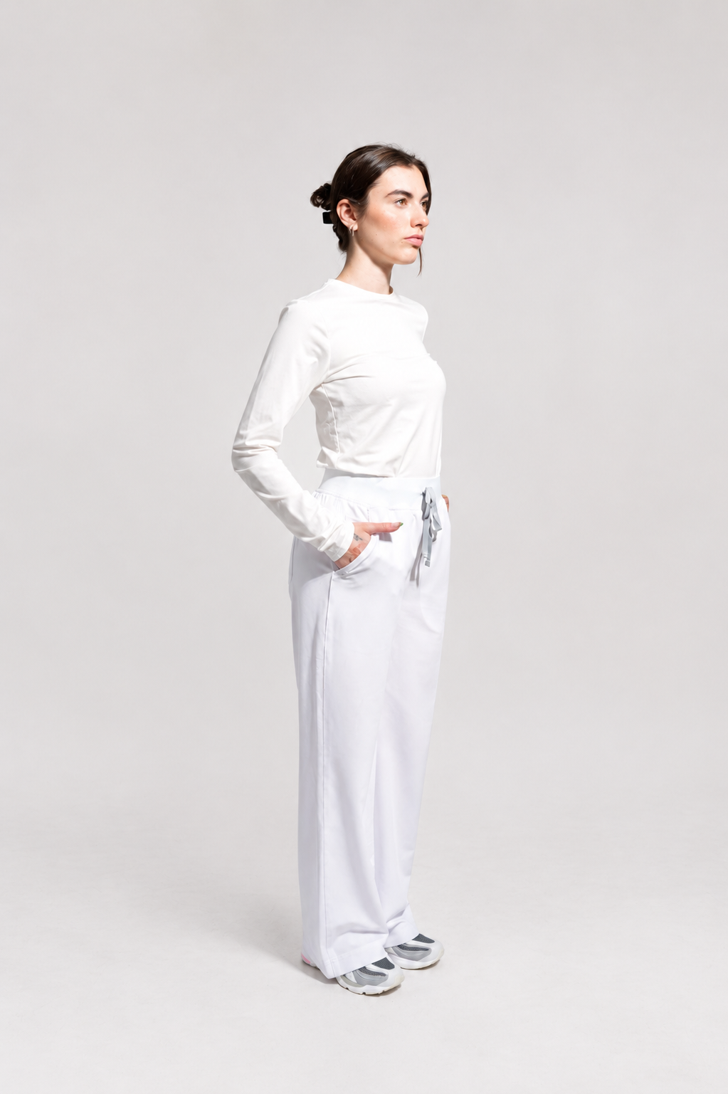 ACE Wide Leg Scrub Pants - White