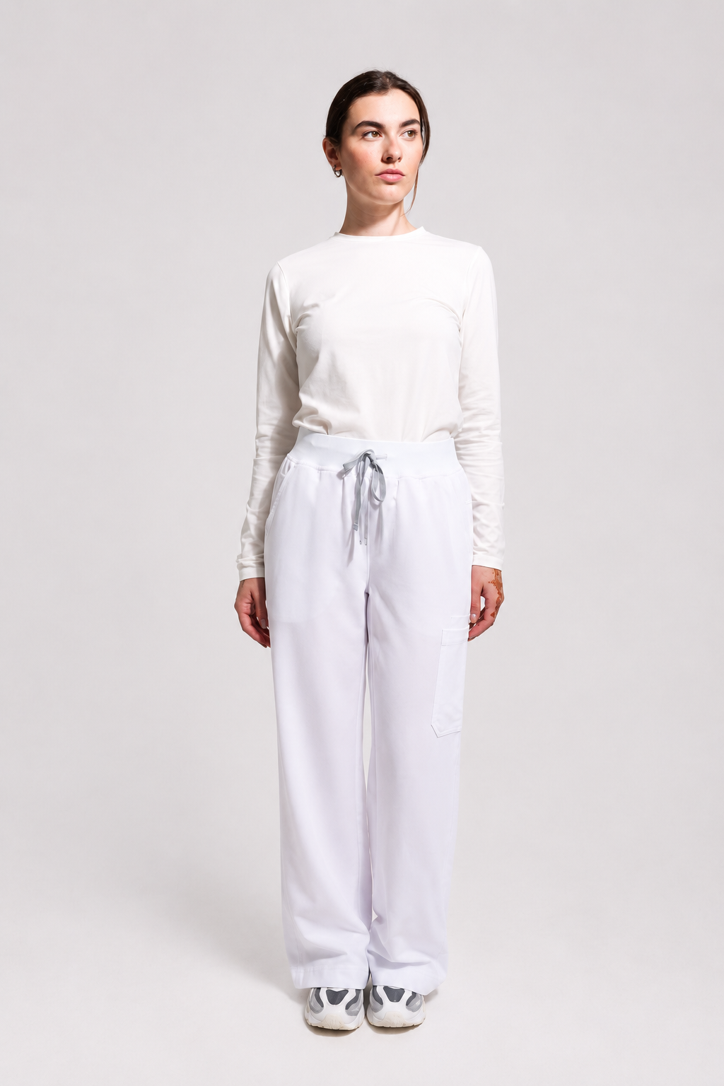 ACE Wide Leg Scrub Pants - White