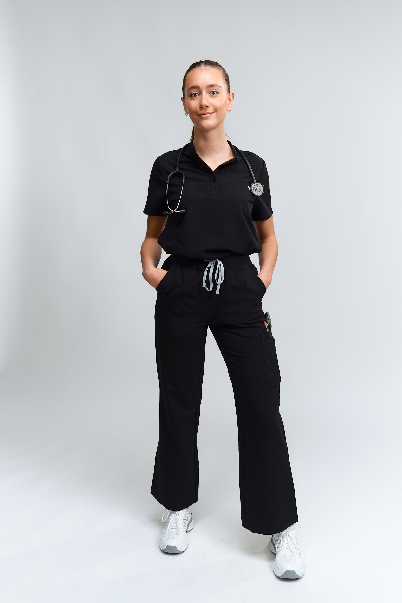 Pantalon de gommage ACE à jambe large - Noir