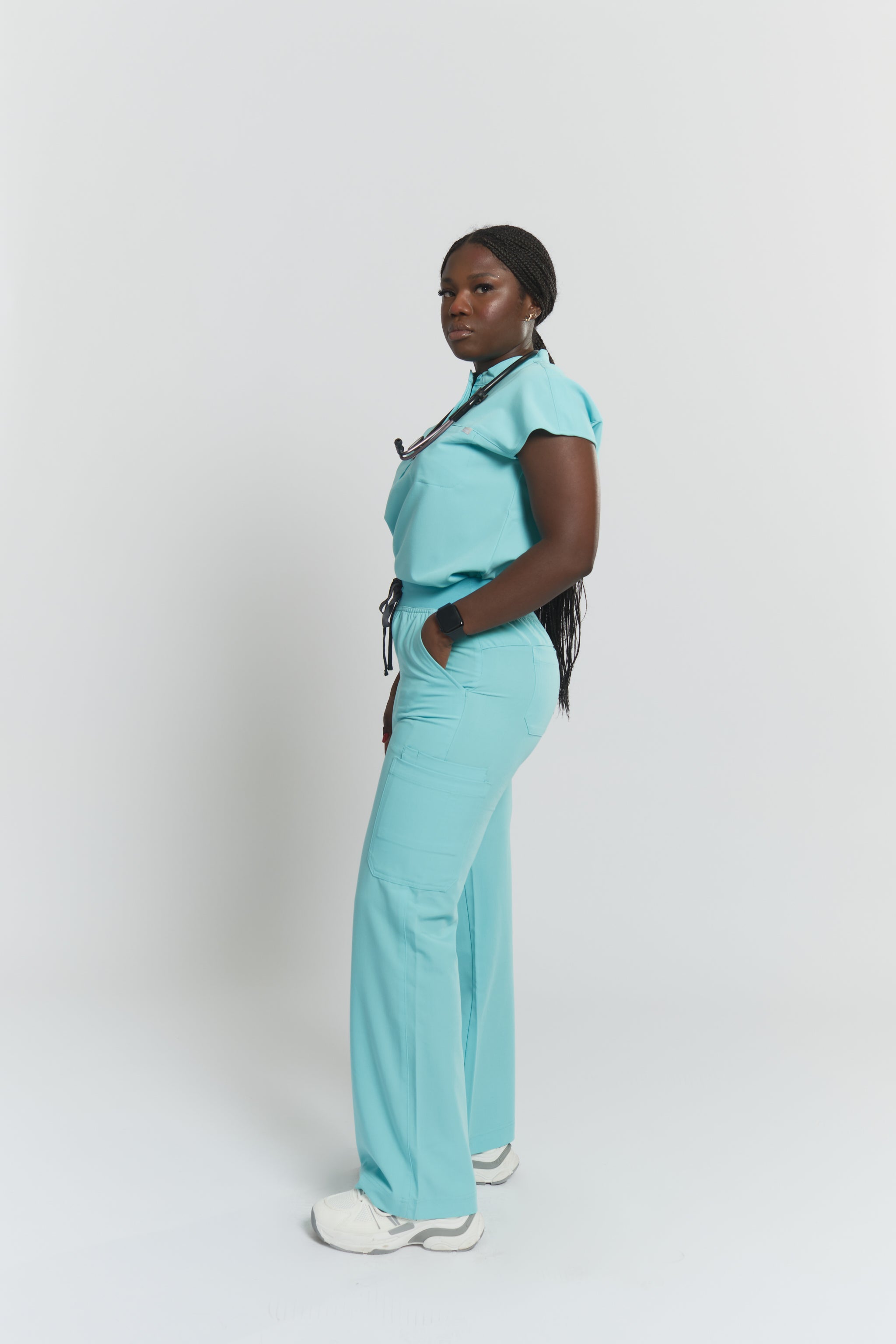 ACE Wide Leg Scrub Pants - Sky Blue