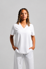 Olivia Scrub Top - White