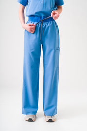 ACE Wide Leg Scrub Pants - Ceil Blue