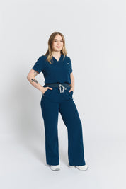 Pantalon de gommage ACE à jambes larges – Bleu abyssal