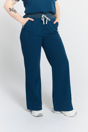 Pantalon de gommage ACE à jambes larges – Bleu abyssal