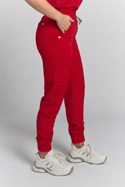 Anastasia Jogger Scrub Pants - Ruby Red