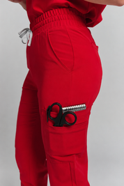 Anastasia Jogger Scrub Pants - Ruby Red