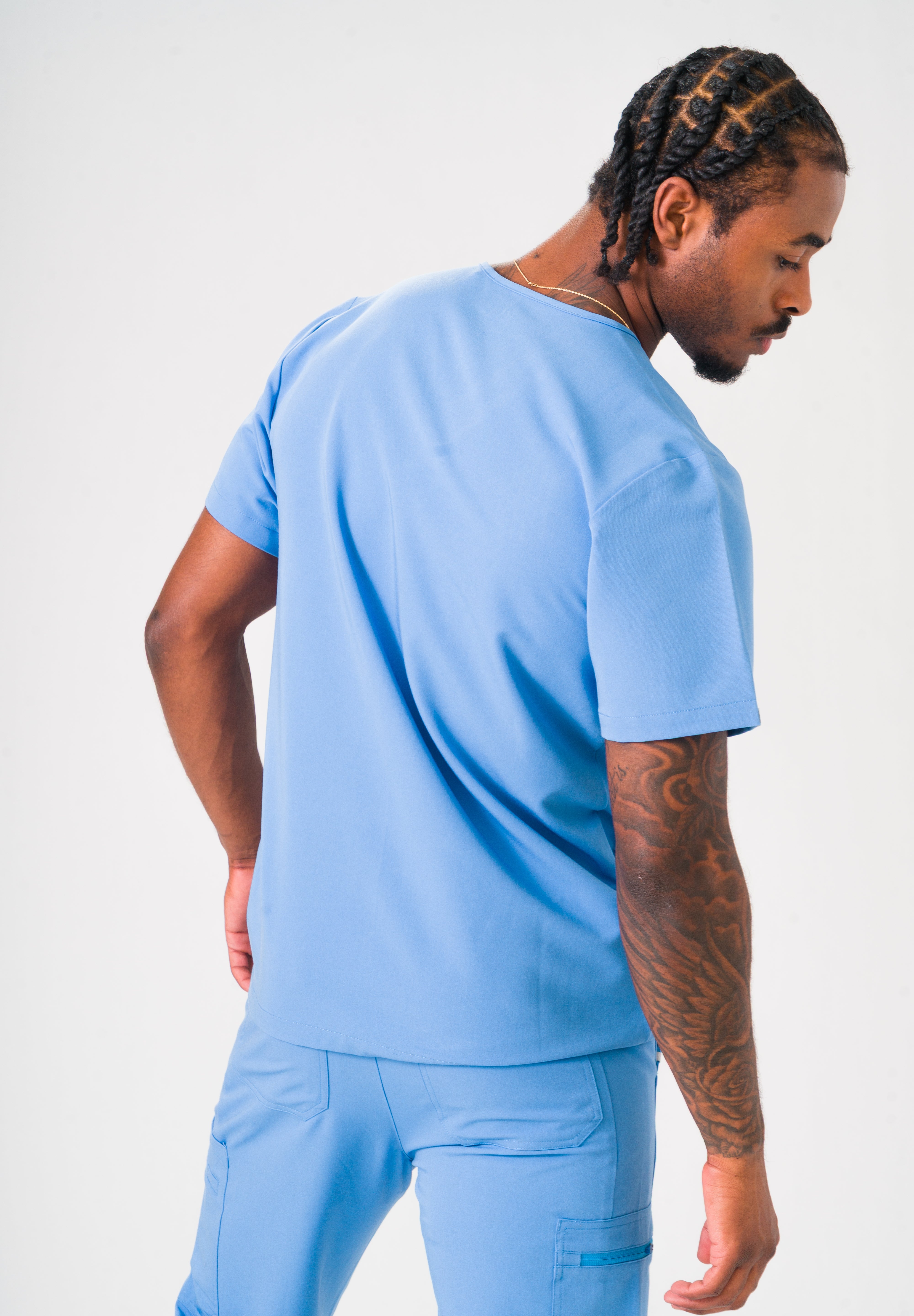 Liam Scrub Top - Ceil Blue