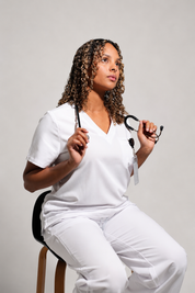 Olivia Scrub Top - White