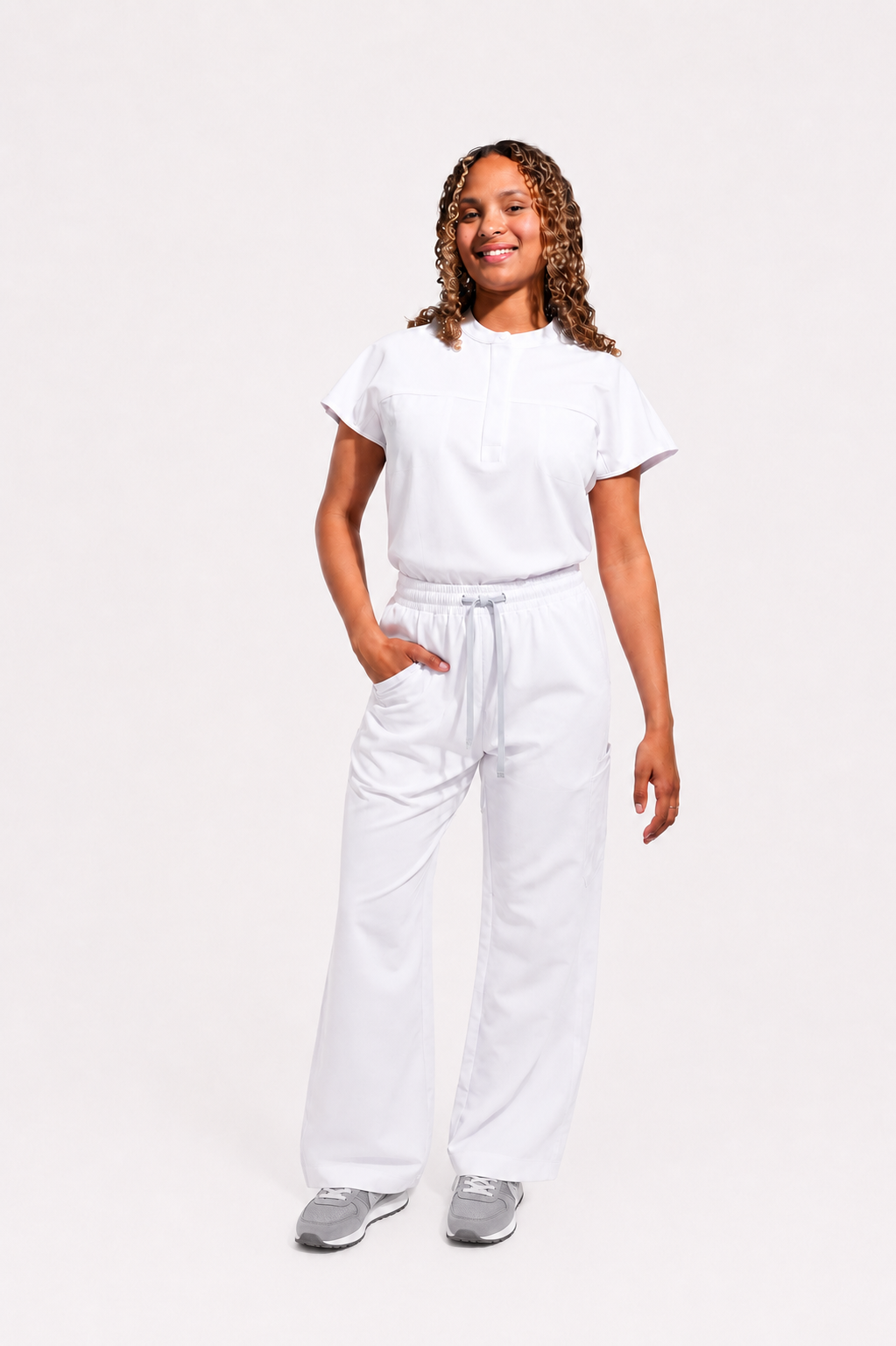 Olivia Scrub Top - White