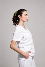 Victoria Scrub Top - White