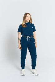 Pantalon de jogging de gommage Elodia - Bleu Abysse