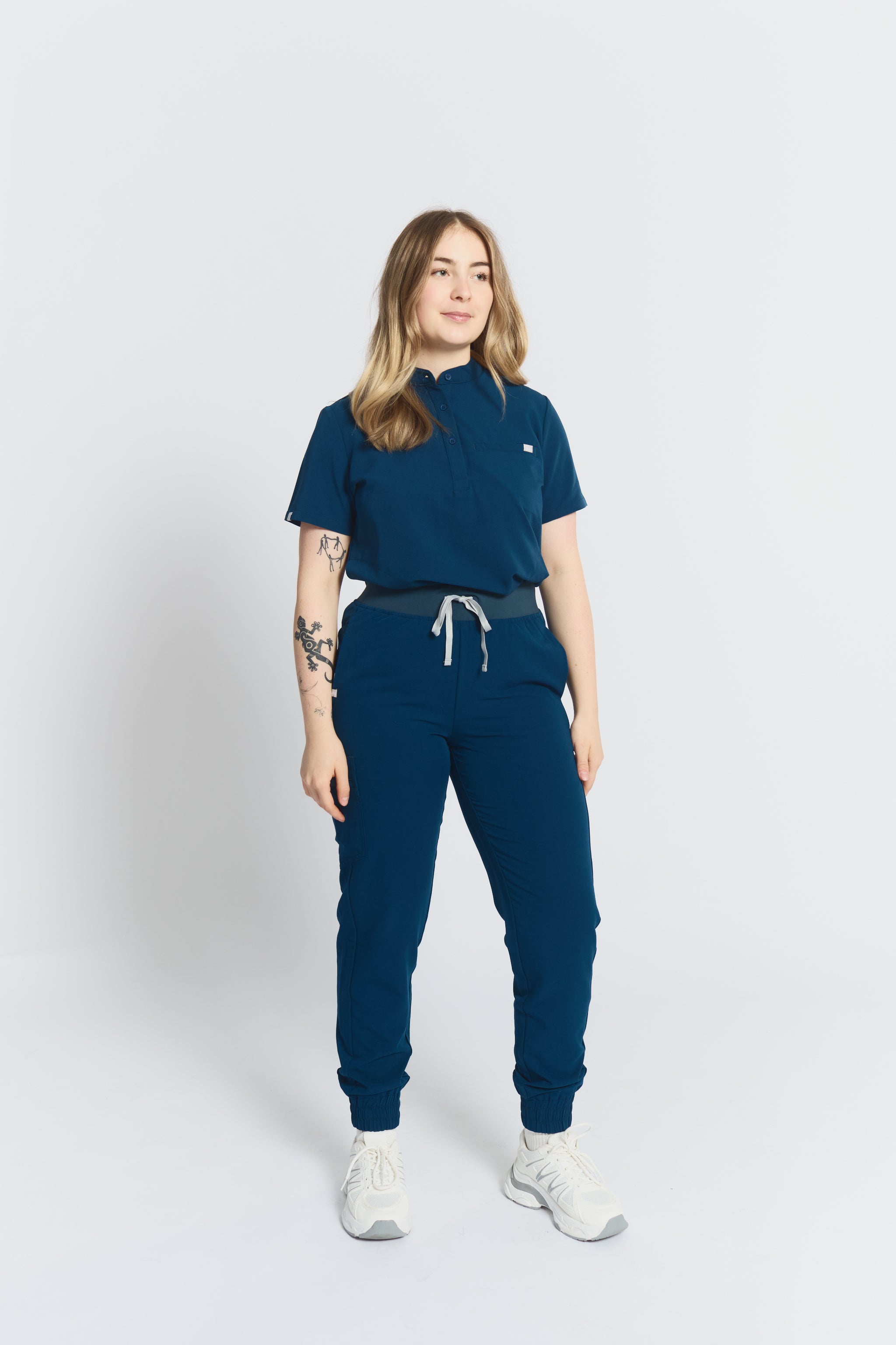 Pantalon de jogging de gommage Elodia - Bleu Abysse