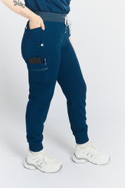 Pantalon de jogging de gommage Elodia - Bleu Abysse