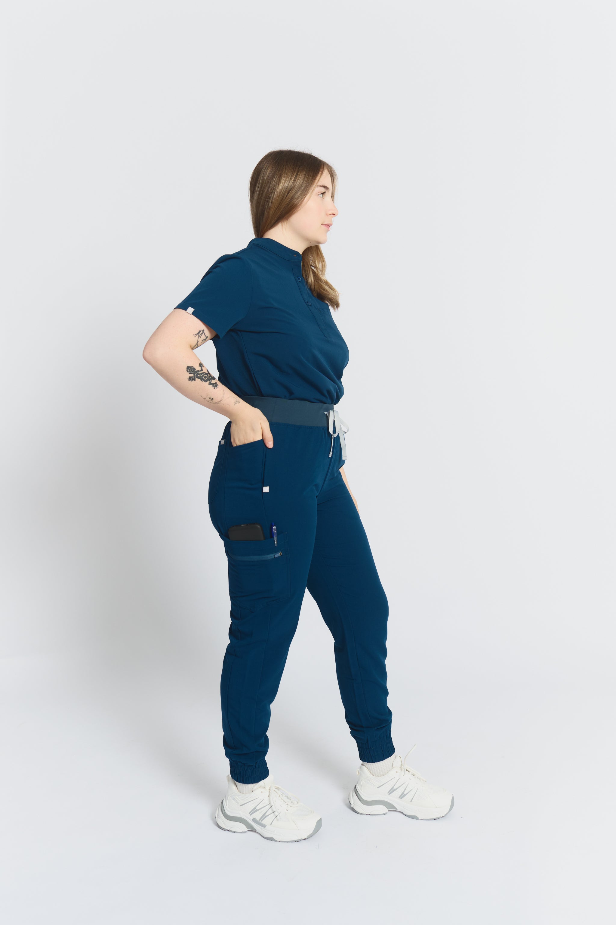 Pantalon de jogging de gommage Elodia - Bleu Abysse