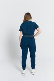 Pantalon de jogging de gommage Elodia - Bleu Abysse