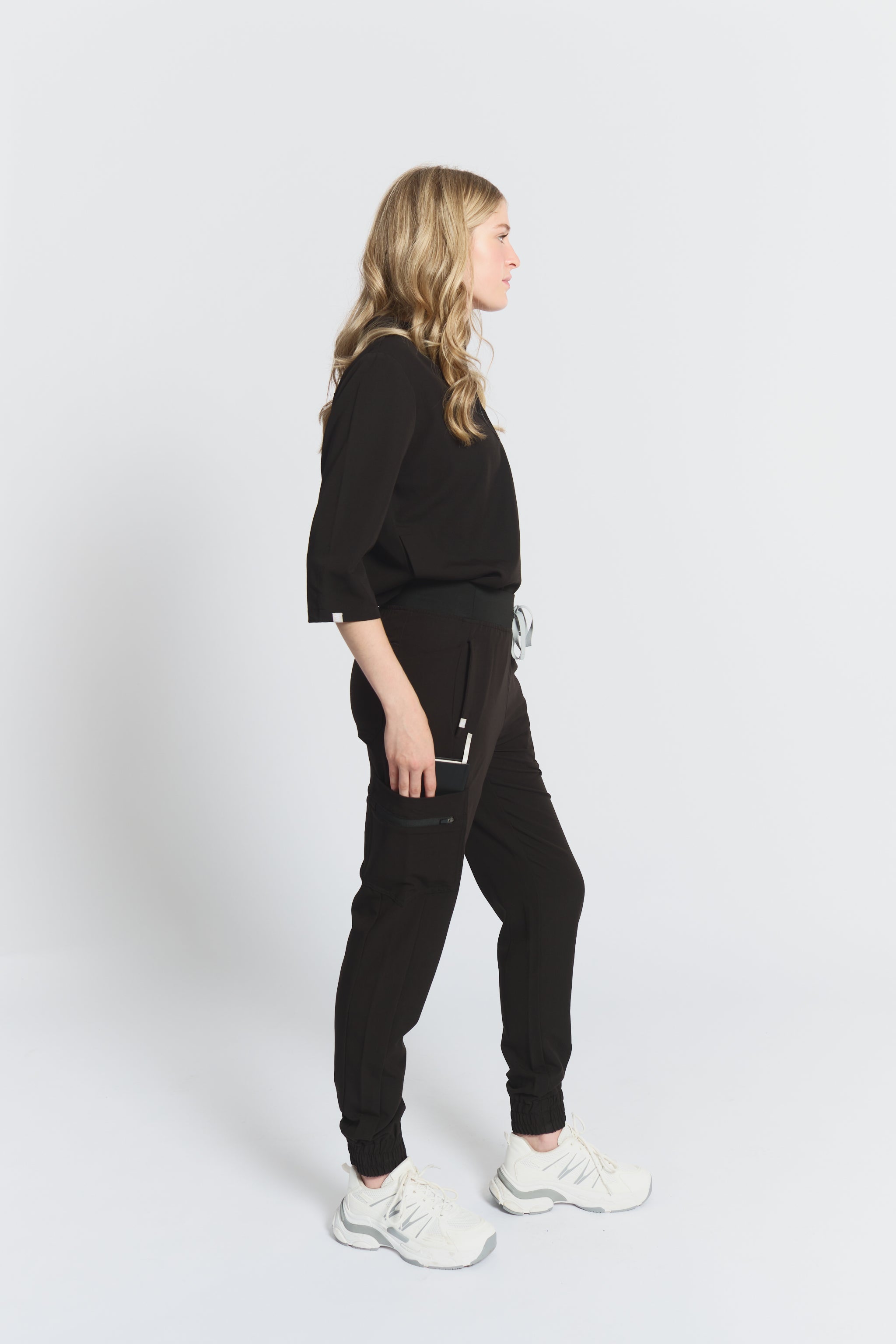 Pantalon de jogging d'uniforme médical Elodia - Noir