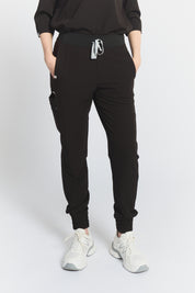 Pantalon de jogging d'uniforme médical Elodia - Noir