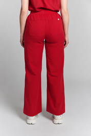 ACE Wide Leg Scrub Pants - Ruby Red