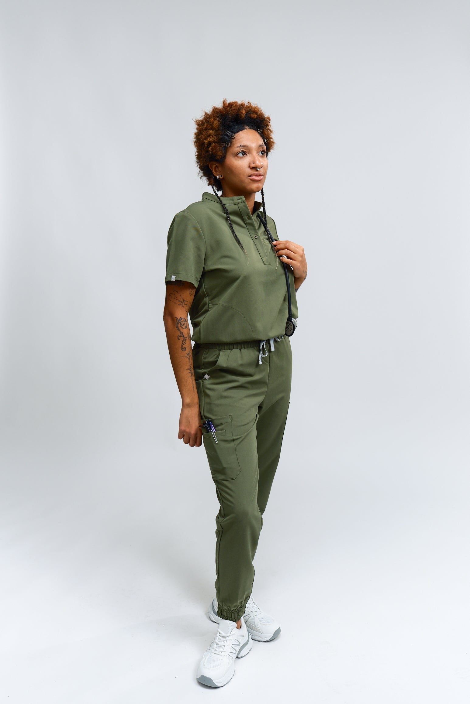 Haut d'uniforme médical Gloria - Vert mousse