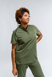Haut d'uniforme médical Gloria - Vert mousse