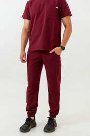 Pantalon de jogging de gommage Kian - Bordeaux