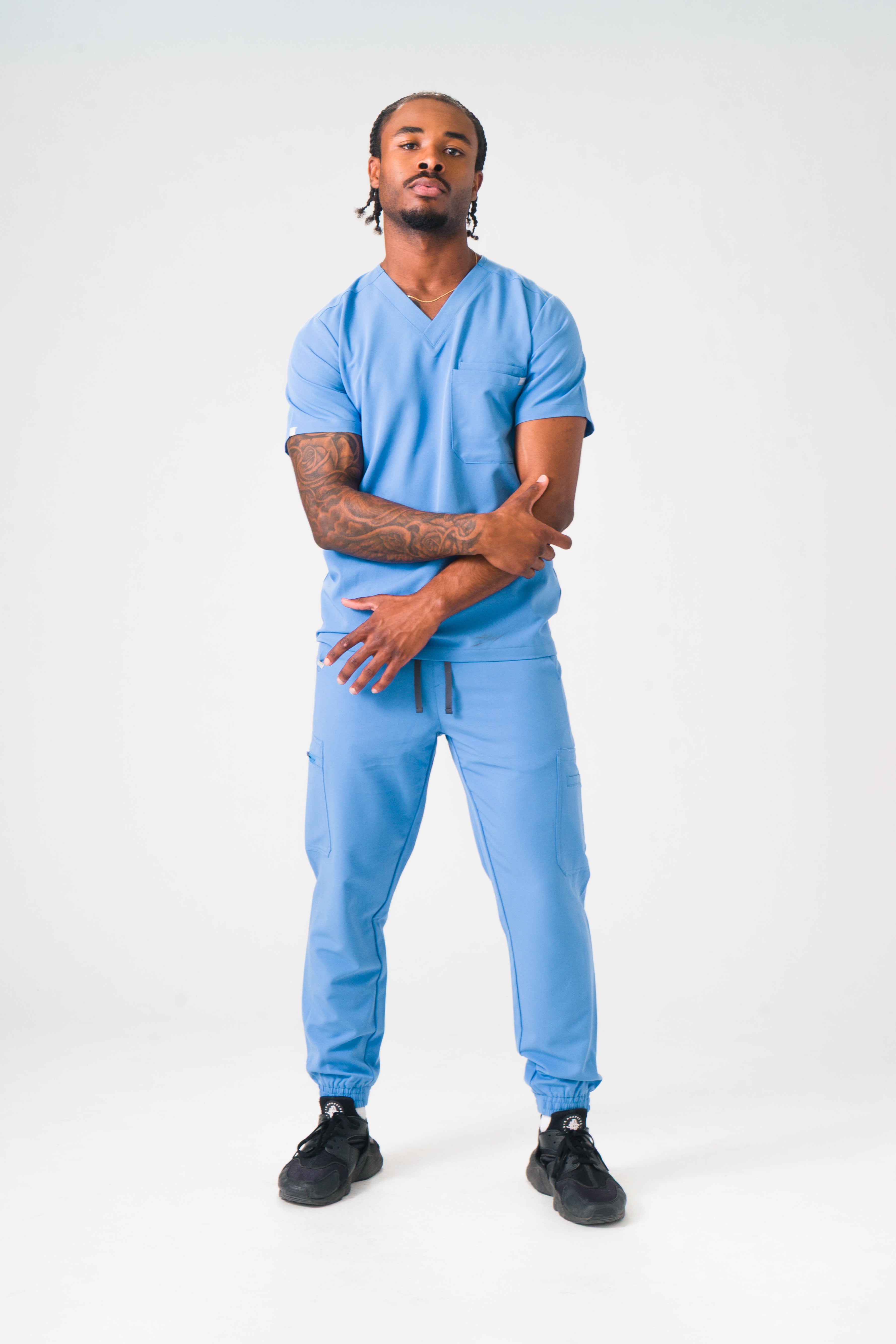 Liam Scrub Top - Ceil Blue
