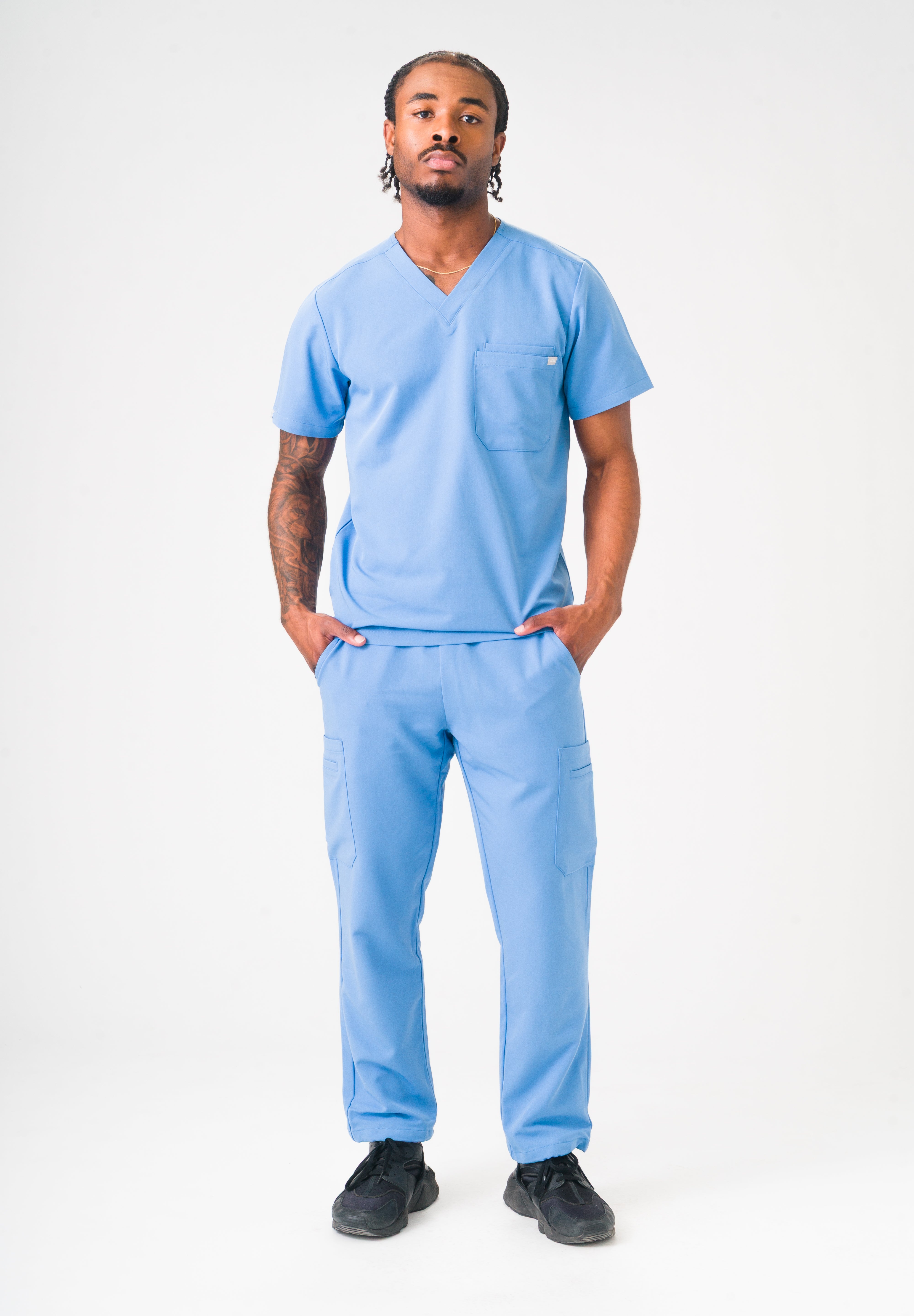 Luca Straight Scrub Pants - Ceil Blue