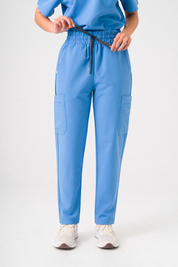 Lulu Straight Leg Scrub Pants - Ceil Blue