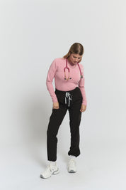 Lulu Straight Leg Scrub Pants - Black
