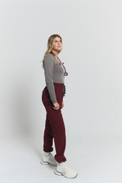 Pantalon de gommage coupe droite Lulu - Bourgogne