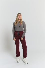 Pantalon de gommage coupe droite Lulu - Bourgogne