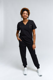 Olivia Scrub Top - Black