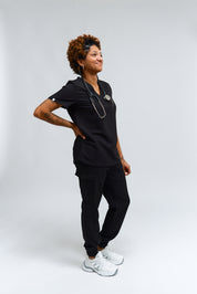Olivia Scrub Top - Black