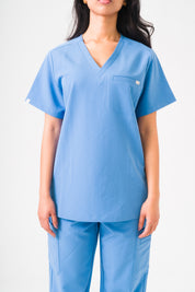 Olivia Scrub Top - Ceil Blue